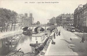 View of Notre Dame from the Quai des Grands Augustins, 1900s.
